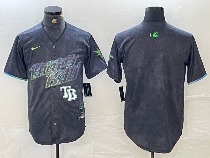 Men Tampa Bay Rays Blank Nike MLB Limited City Connect Black 2024 Jersey style 2->tampa bay rays->MLB Jersey
